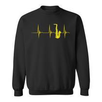 Sweat à Capuche Battement De Cœur Saxophone - Cadeau Idéal Pour Passionnés De Saxo