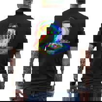 Dj With Turntables Men's T-shirt Back Print - Monsterry