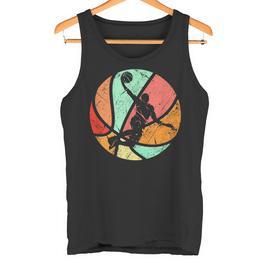 Retro Basketball Player Dunk Silhouette Tank Top - Seseable