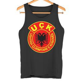 Uqk Flag Kosovo Albaner Uck Jashari Army Eagle Tank Top - Seseable