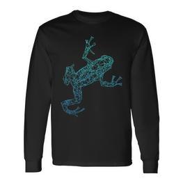 Frosch Pfeilgiftfrosch Grafik Blau Tiere Langarmshirts - Seseable