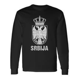 Srbija Serbia Flag Serbian Double Eagle Langarmshirts - Seseable