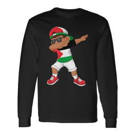 Tupfbing Boy State Der Palästina -Flagge Dab Dance Tanz Langarmshirts - Seseable