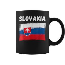 Slovakia Flag Holidayintage Grunge Slovak Flag Tassen - Seseable