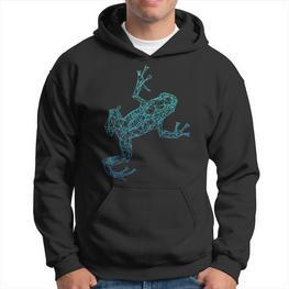 Frosch Pfeilgiftfrosch Grafik Blau Tiere Kapuzenpullover - Seseable