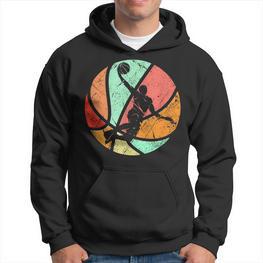 Retro Basketball Player Dunk Silhouette Kapuzenpullover - Seseable