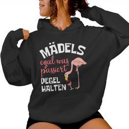 Girls Egal Was Passed Pegel Halten Flamingo Jga Party S Kapuzenpullover für Damen - Seseable