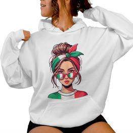 Ragazza Italiana Italian Girl Italia Italy Flag Women's Kapuzenpullover für Damen - Seseable