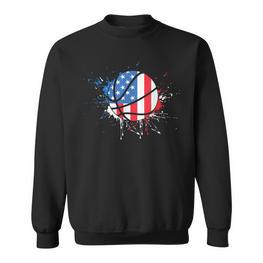 American Flag Baller Dunking Usa Flag Basketball Sweatshirt - Seseable