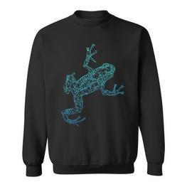 Frosch Pfeilgiftfrosch Grafik Blau Tiere Sweatshirt - Seseable