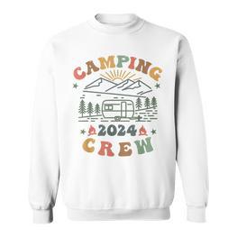 Camping Crew 2024 Familienpassender Sommertrip Camp Retro Sweatshirt - Seseable