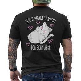 Ich Schnarche Nicht Ich Schnurre Saying Sleep Pyjama T-Shirt mit Rückendruck - Seseable