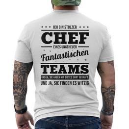 Ich Bin Stolzer Chef Eines Unheuer Fantastische Teams Job T-Shirt mit Rückendruck - Seseable