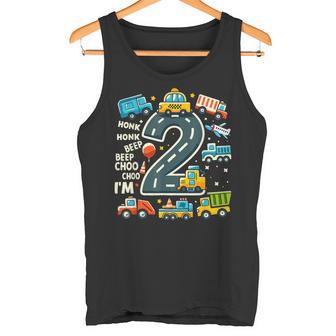 2 Jahre Alt Geburtstag Junge Lkw Auto Transport Tank Top - Geschenkecke