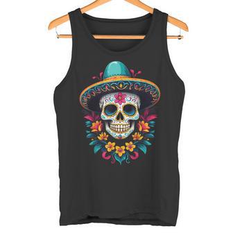 Aesthetic Mexico Dia De Muertos Skull Tank Top - Geschenkecke