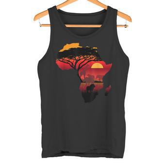 Africa Big Five Silhouette Africa Safari Map Africa Tank Top - Geschenkecke