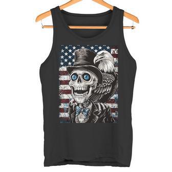 American Styleictorien Tête De Mort Aigle Et Drapeau Américain Débardeur e - Cadeauxyz