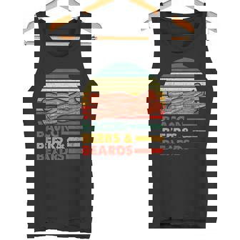Bacon Beer & Beards BBQ Barbecue Breakfast Pork Bacon Tank Top - Monsterry