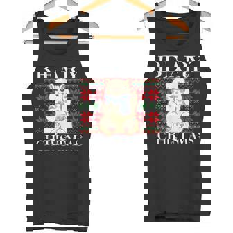 Beary Christmas Christmas Polar Bear Ugly Sweater Animal Tank Top - Monsterry