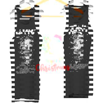 Beary Merry Christmas For Panda Bear Lovers Xmas Tank Top - Monsterry