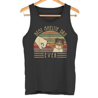 Best Sheltie Dad Ever Retrointage Sunset Tank Top - Geschenkecke