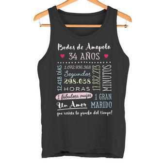 Bodas De Amapola 34 Años Aniversario De Boda Regalo Camiseta sin mangas - Regaloses