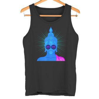 Bouddha Psychédélique En Forme De Signe De Paix Hippie Avec Lunettes Arc-En-Ciel Débardeur e - Cadeauxyz