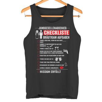 Bräutigam Jga Aufgaben Checkliste Stag Party Tank Top - Seseable