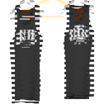 Bride Groom Est 2025 Retro Just Married Couples Wedding Tank Top - Monsterry