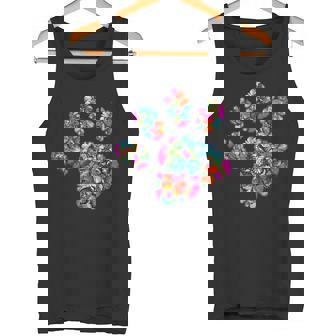 Cat Dog Mom Paw Print Of Butterfly Cat Or Dog Paw Tank Top - Monsterry