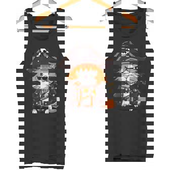 Cat Pirate Halloween Costume Cat Lover Kitten Cats Tank Top - Monsterry