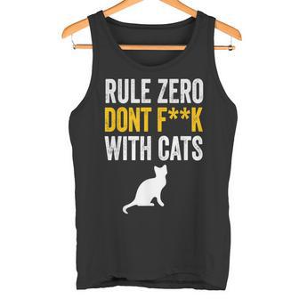 Cat Rule 0 Zero Dont F With Cats Do Not F With The Cat Tank Top - Monsterry