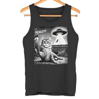 Cat Selfie Ufo & Alien Echt Jetzt Really Tank Top - Geschenkecke