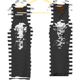 Chef Calavera Con Cuchillos Cráneo Cocinero Cráneo Chef Camiseta sin mangas - Regaloses