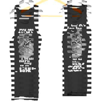 Chonky Cat Heavy Breathing Meme I Have Plans Tank Top - Monsterry