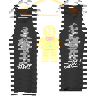 Christmas Gingerbread Man Bite Me X-Mas Tank Top - Monsterry