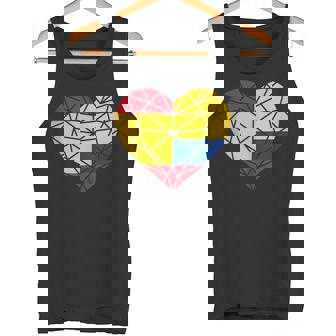 Colombia España Bandera Amistad Hermandad Corazón Poligonal Sin Mangas Camiseta sin mangas - Regaloses