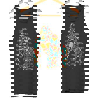 Colorful Abstract Geometric Gorilla Art Tank Top - Monsterry