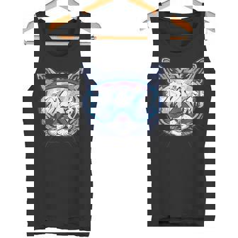 Cool Cat Wearing Ski Goggles Mountain Snow Cute Tank Top Tank Top - Monsterry