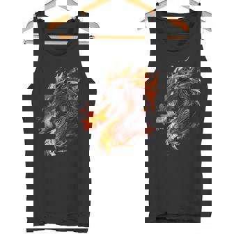 Cool Fire And Flames Breathing Dragons Lovers Tank Top - Monsterry