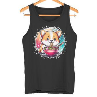 Corgi Dog Ramen Noodles Anime Cute Kawaii Manga Corgi Dog Tank Top - Geschenkecke