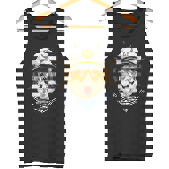 Corgi Sailor Boat Captain Corgi Dog Tank Top - Monsterry