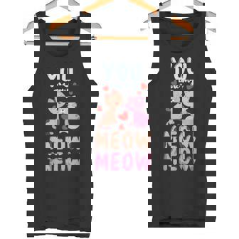 Couples Love Proof Cat Meow Valentine's Day Tank Top - Monsterry