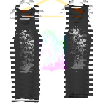 Creepy Cute Zombie Unicorn Horror Punk Grunge Aesthetic Tank Top - Monsterry