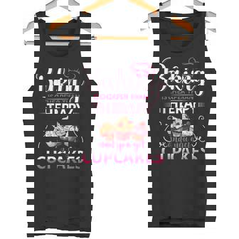 Cupcake Baking Tshirt Baking Therapy For Bakers Tank Top - Monsterry
