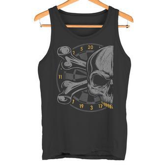 Dart Skull And Dartboard Retro Dart Tank Top - Geschenkecke