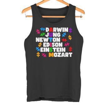 De Autismo Para Niños Darwin Jung Newton Einstein Edison Camiseta sin mangas - Regaloses
