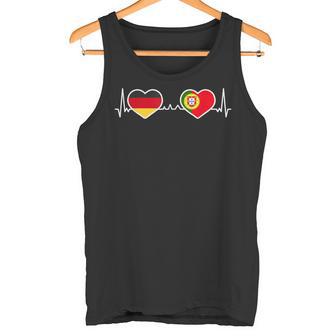 Deutschland Portugal Herz Liebe Herzlinie Tank Top - Seseable