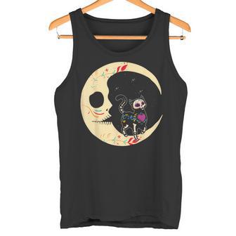 Dia De Los Muertos Cat & Moon Sugar Skull Tank Top - Geschenkecke