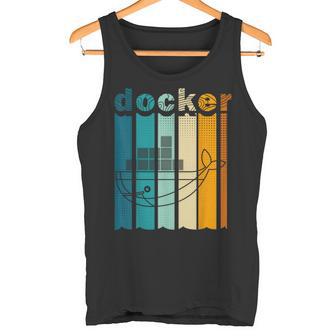 Docker Linux Devops Programming Coding Retro Computer Scientist Tank Top - Geschenkecke